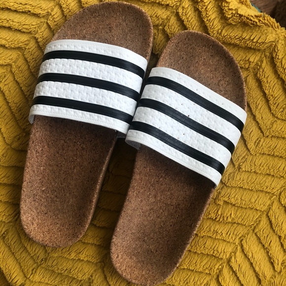 cork adidas slides